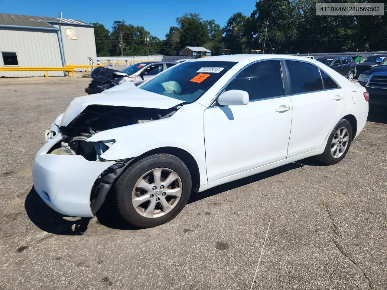 TOYOTA CAMRY 2008, VIN 4T1BK46K28U569502