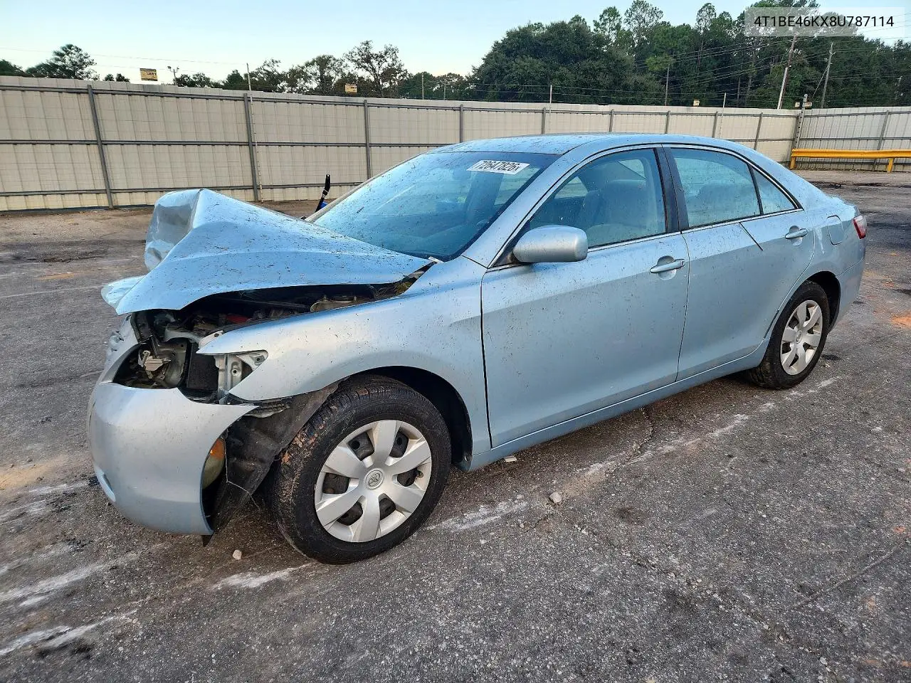 TOYOTA CAMRY 2008, VIN 4T1BE46KX8U787114