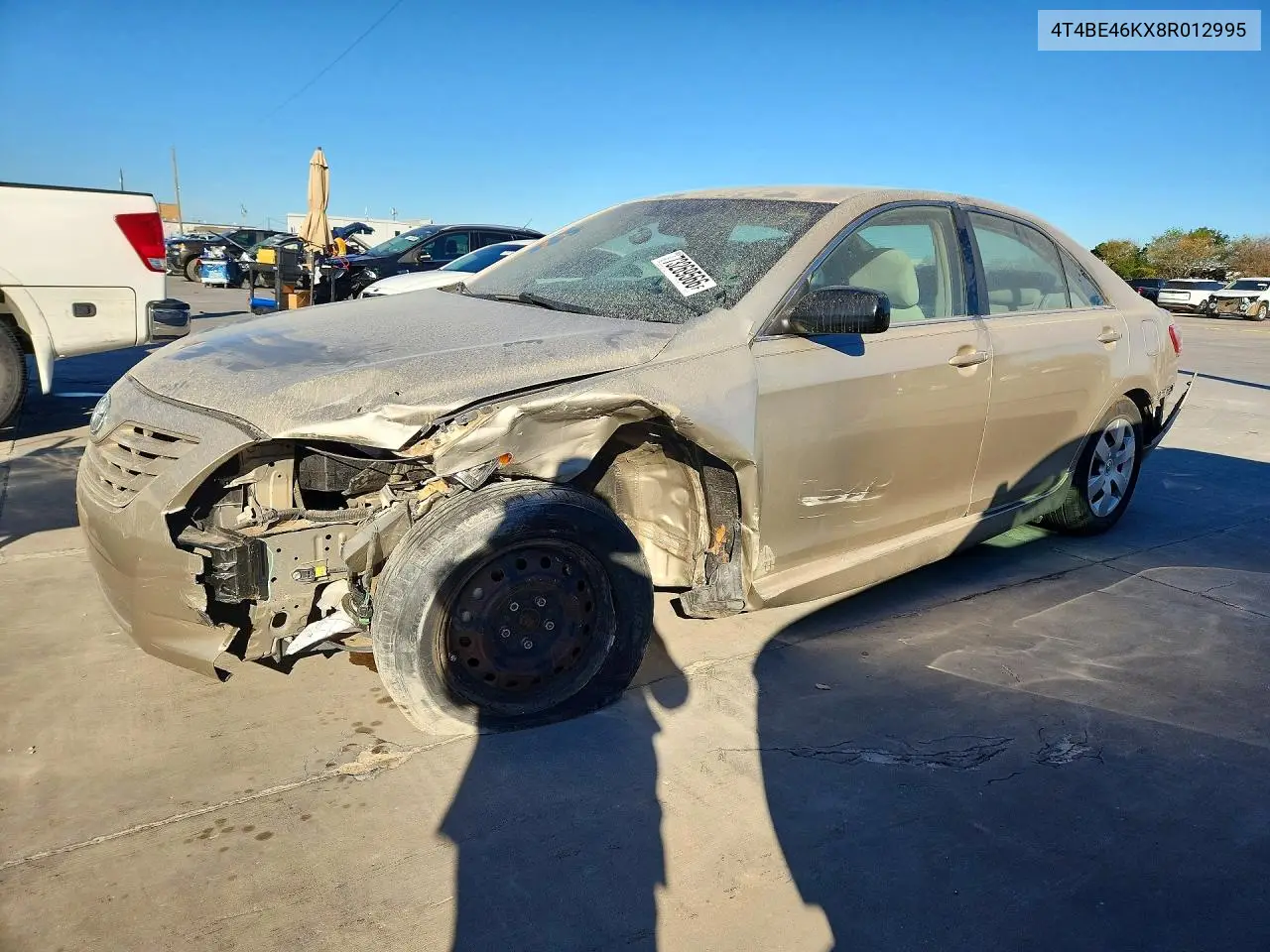 TOYOTA CAMRY 2008, VIN 4T4BE46KX8R012995