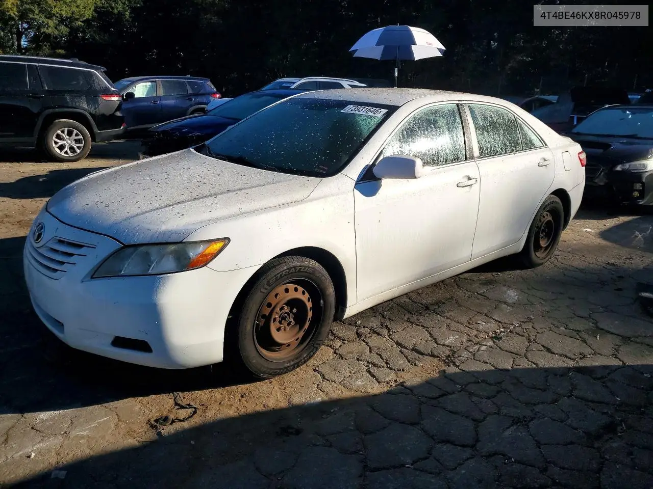 TOYOTA CAMRY 2008, VIN 4T4BE46KX8R045978