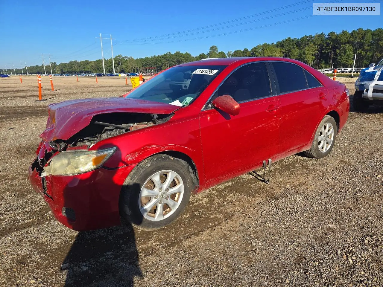TOYOTA CAMRY 2011, VIN 4T4BF3EK1BR097130