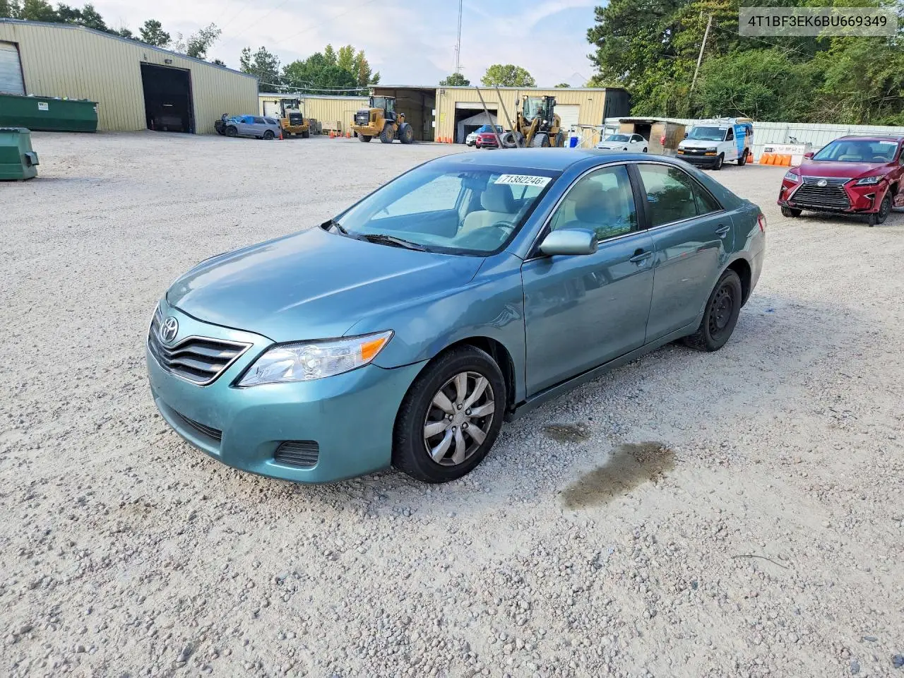 TOYOTA CAMRY 2011, VIN 4T1BF3EK6BU669349