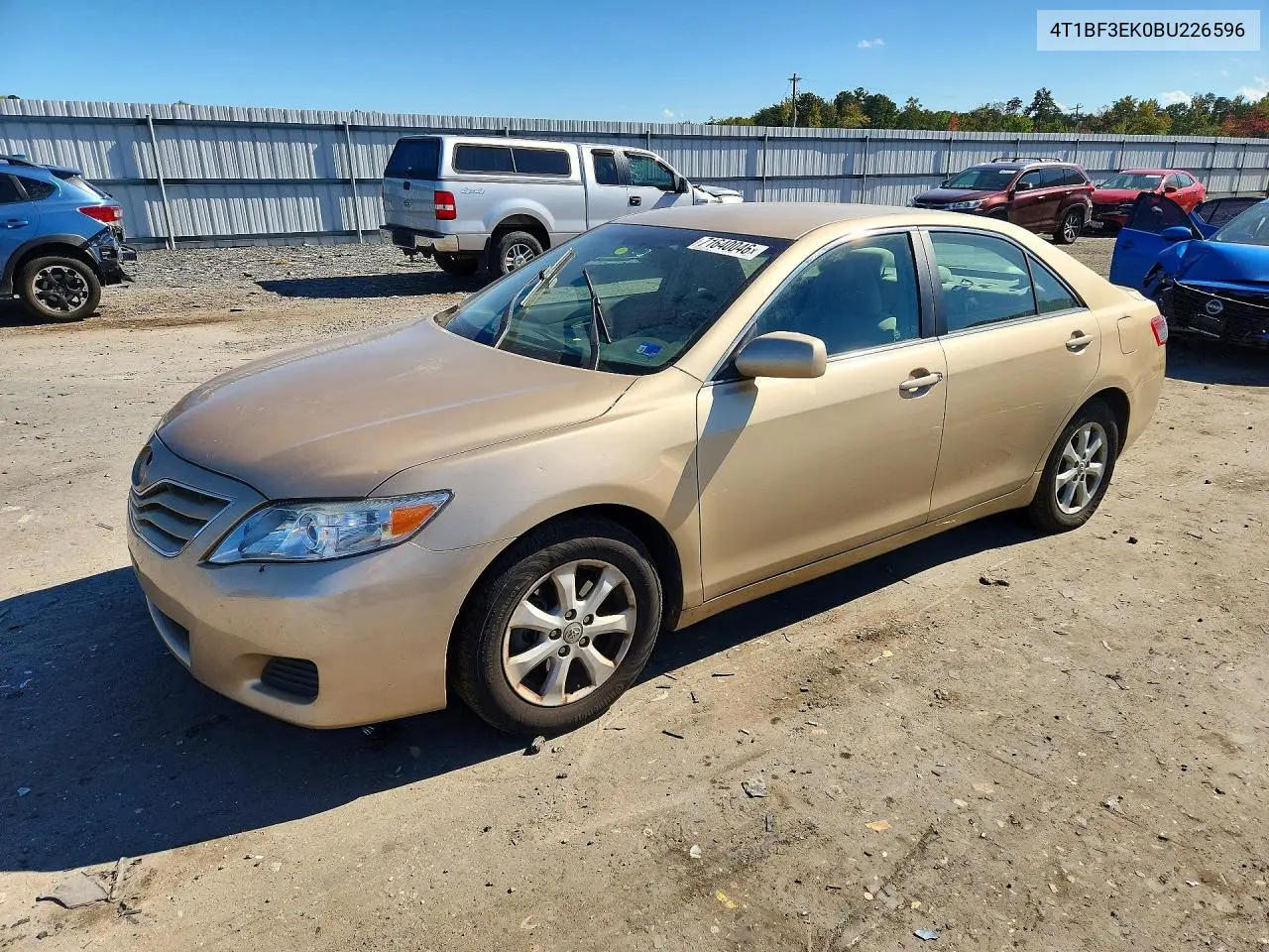 TOYOTA CAMRY 2011, VIN 4T1BF3EK0BU226596