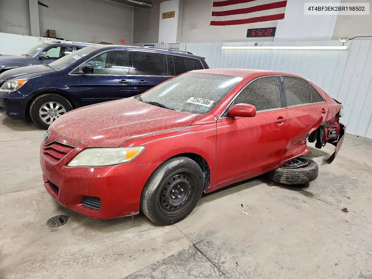 TOYOTA CAMRY 2011, VIN 4T4BF3EK2BR198502