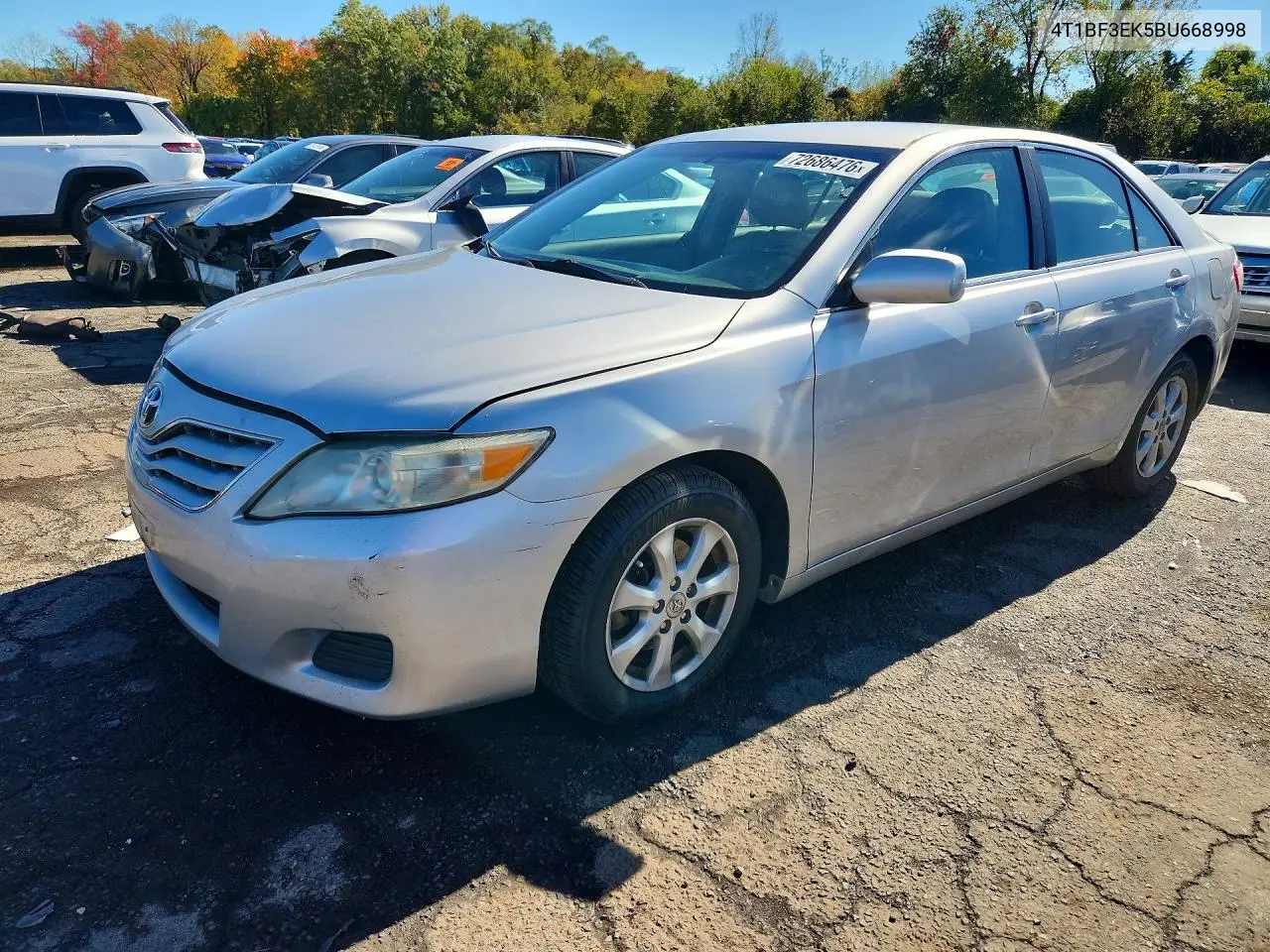TOYOTA CAMRY 2011, VIN 4T1BF3EK5BU668998