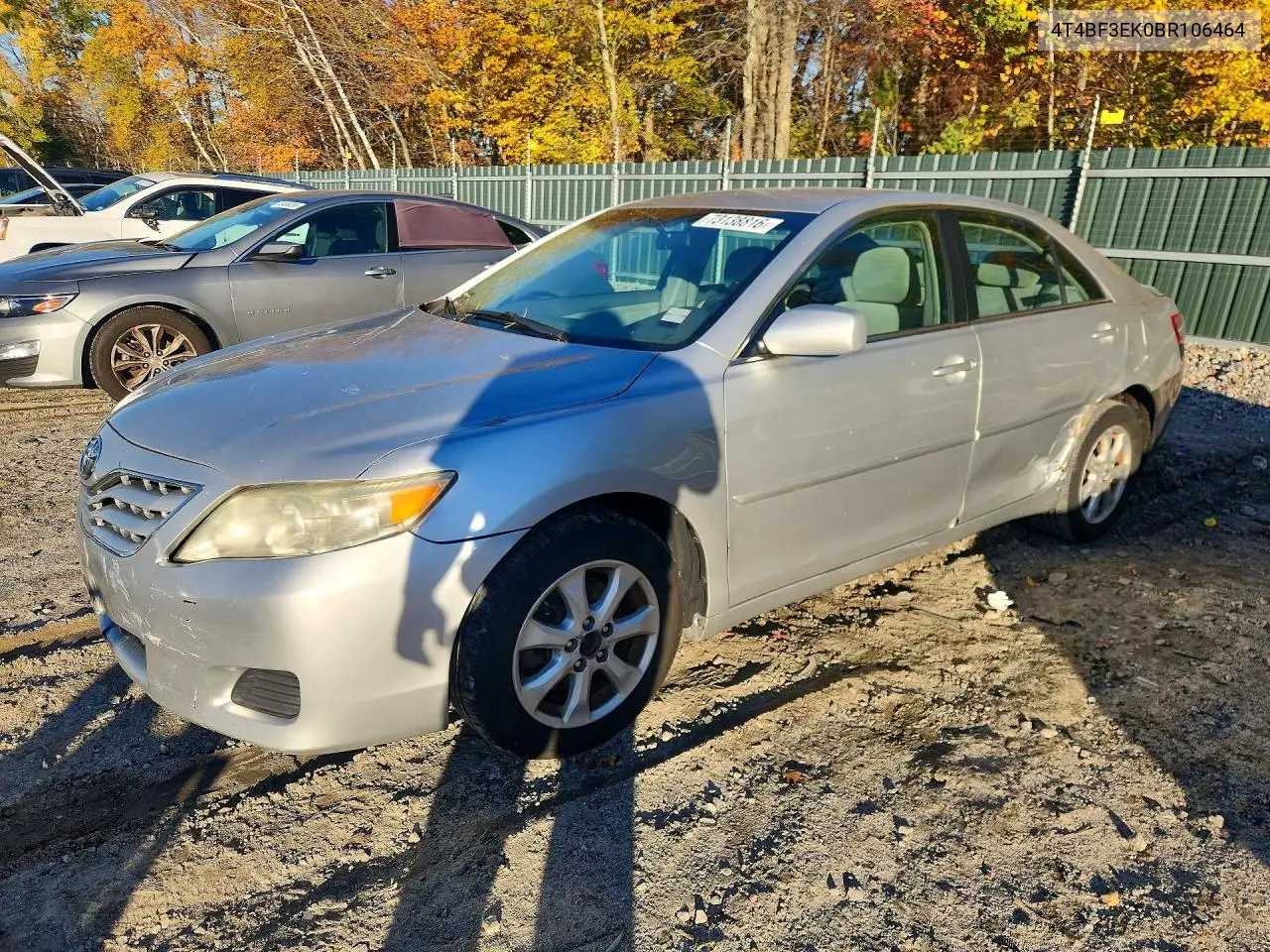 TOYOTA CAMRY 2011, VIN 4T4BF3EK0BR106464