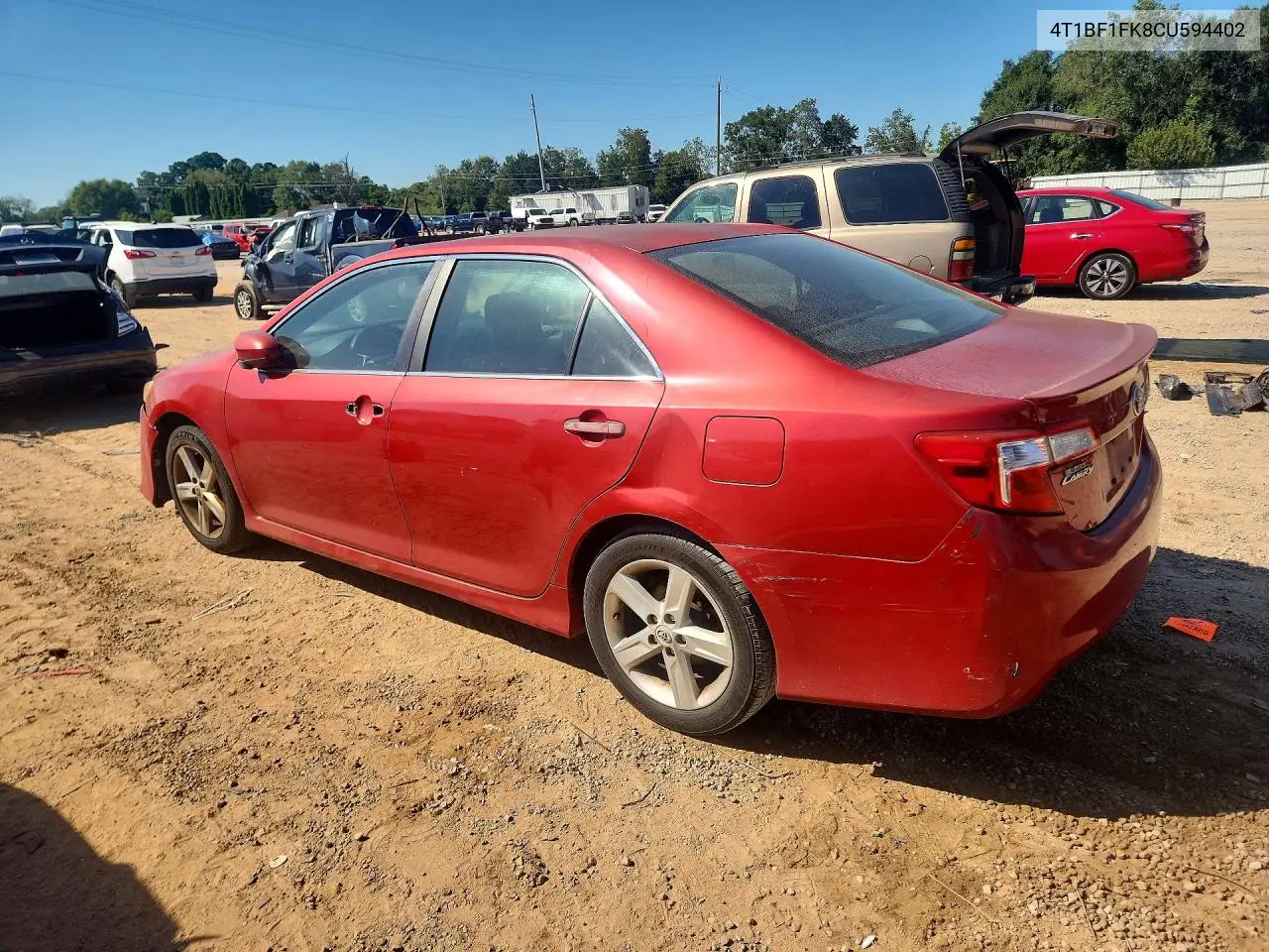 2012 TOYOTA CAMRY VIN 4T1BF1FK8CU594402 — фото 2