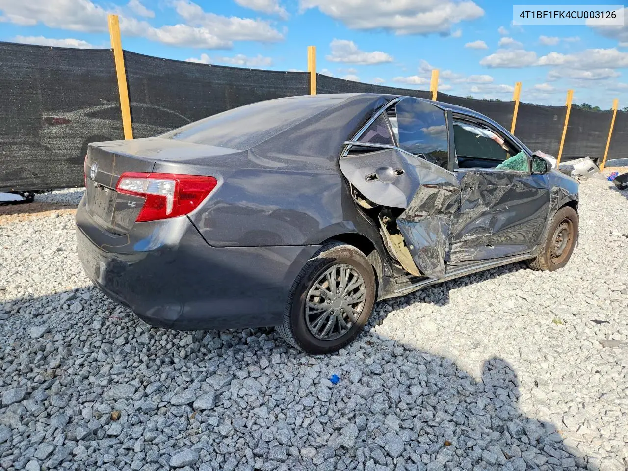 2012 TOYOTA CAMRY VIN 4T1BF1FK4CU003126 — фото 3