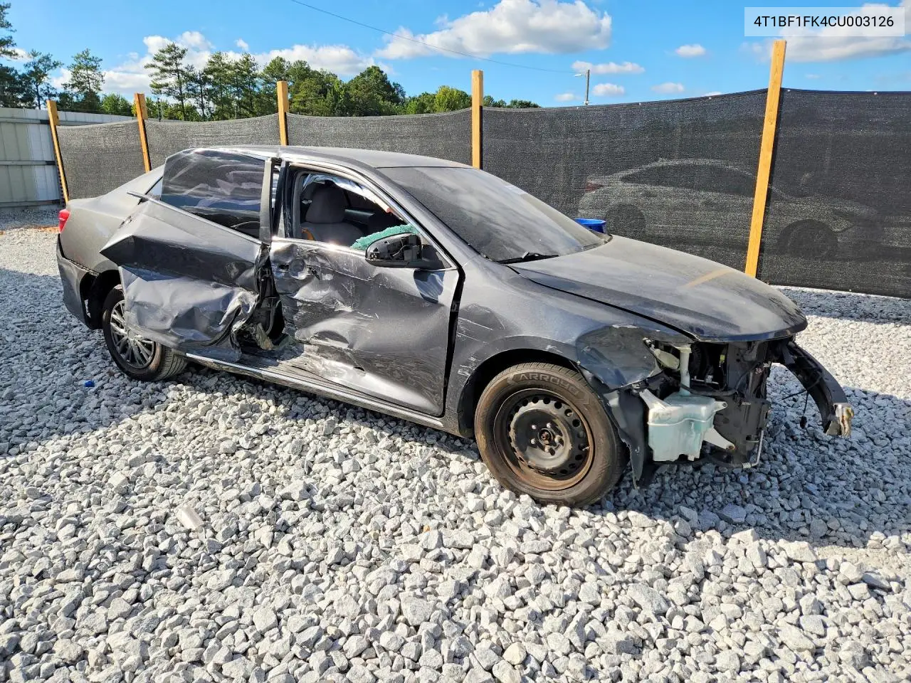 2012 TOYOTA CAMRY VIN 4T1BF1FK4CU003126 — фото 4