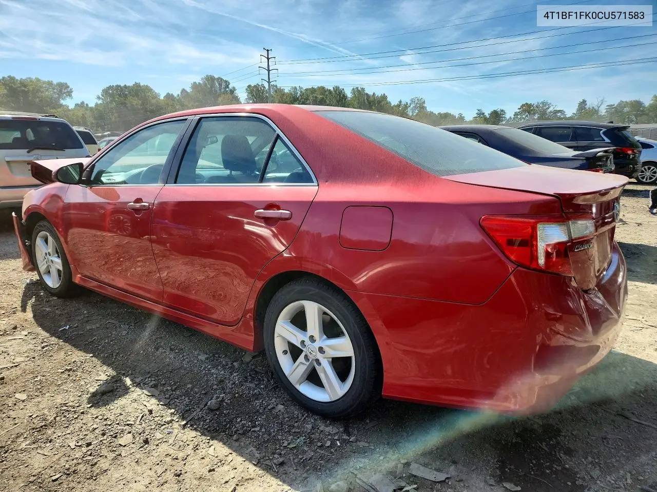 2012 TOYOTA CAMRY VIN 4T1BF1FK0CU571583 — фото 2
