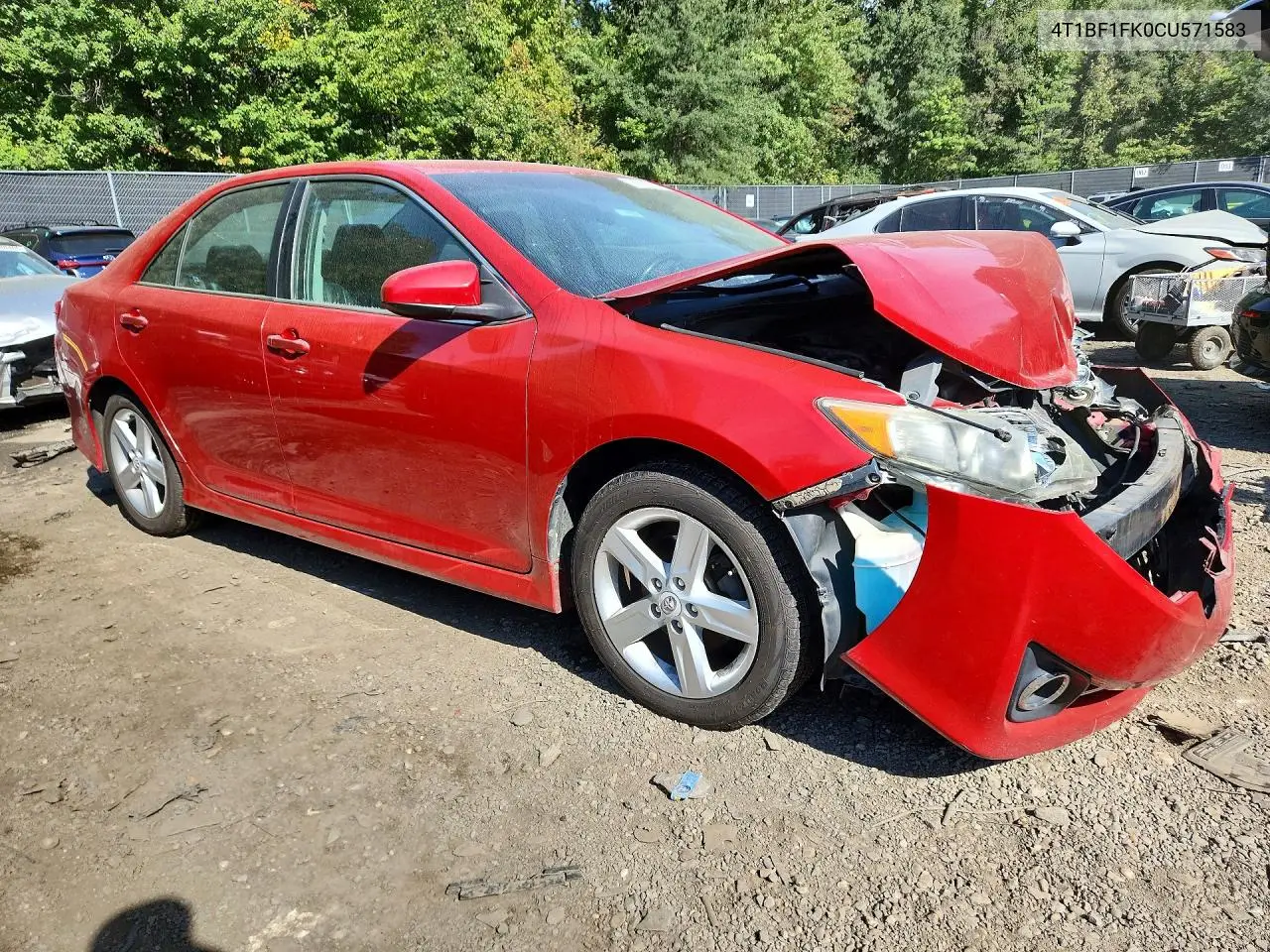 2012 TOYOTA CAMRY VIN 4T1BF1FK0CU571583 — фото 4