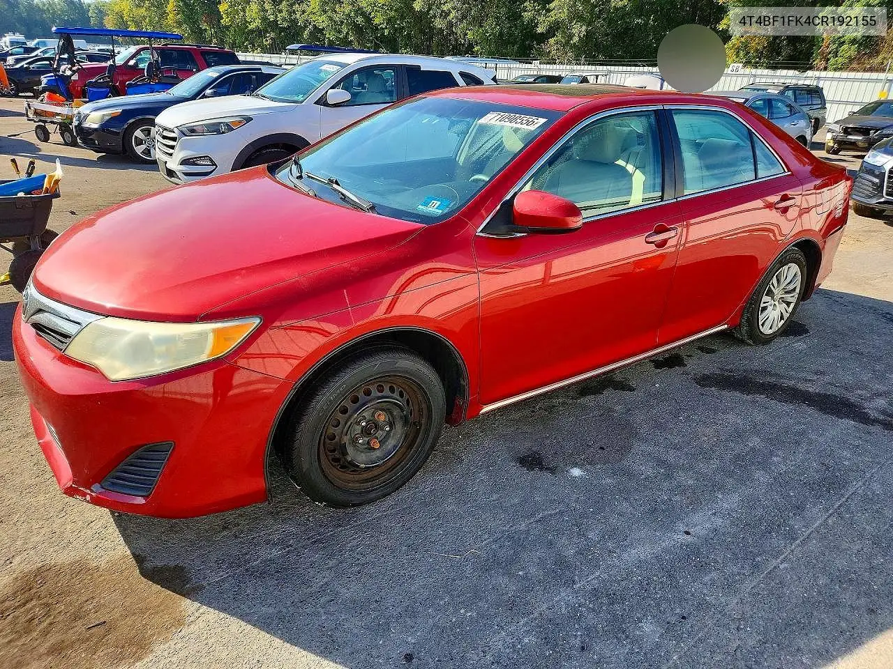 TOYOTA CAMRY 2012, VIN 4T4BF1FK4CR192155