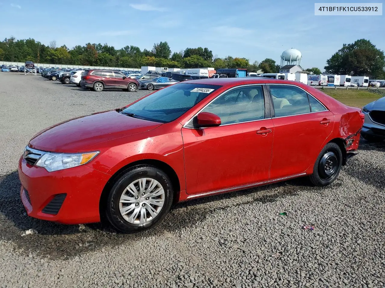 TOYOTA CAMRY 2012, VIN 4T1BF1FK1CU533912