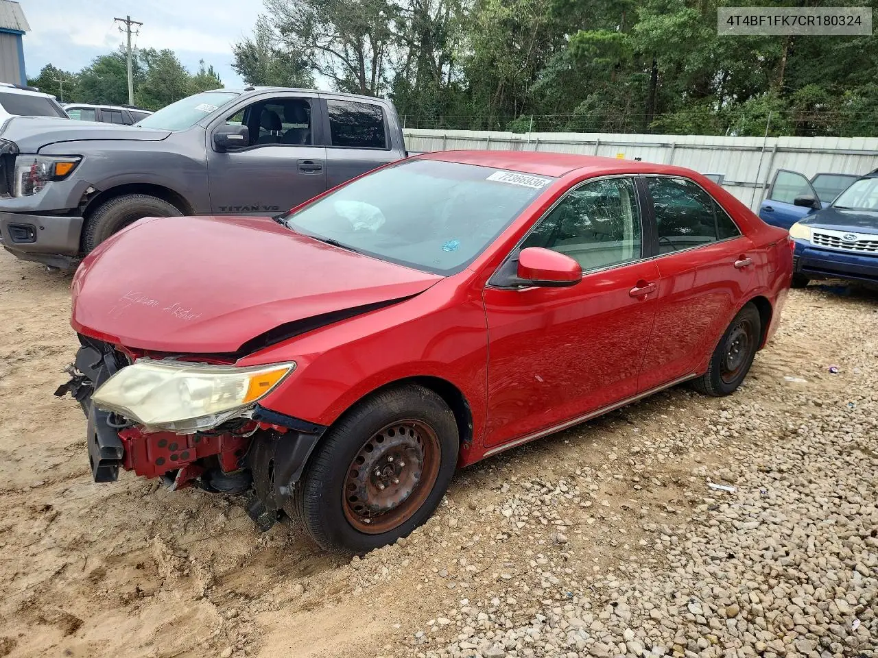 TOYOTA CAMRY 2012, VIN 4T4BF1FK7CR180324