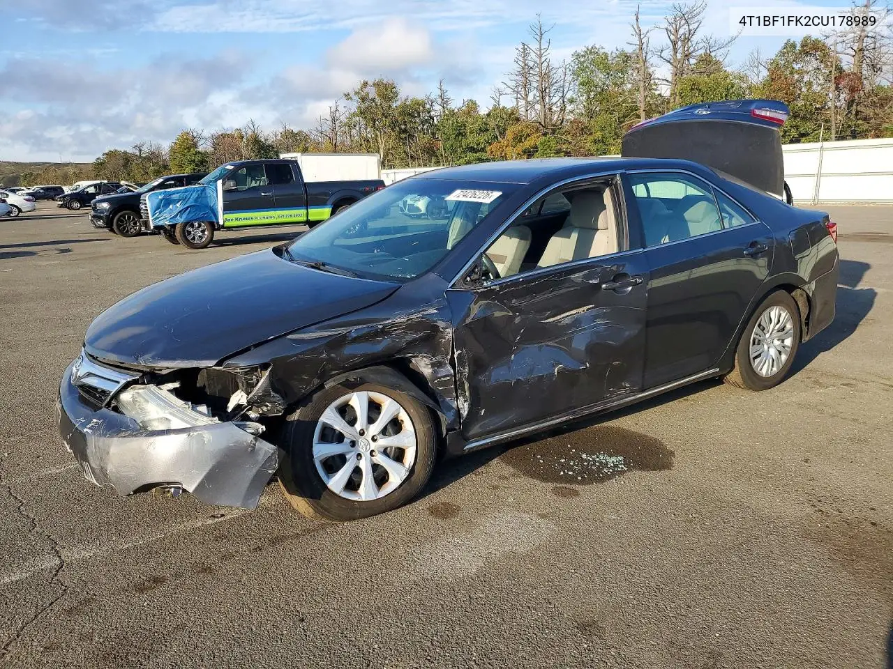 TOYOTA CAMRY 2012, VIN 4T1BF1FK2CU178989