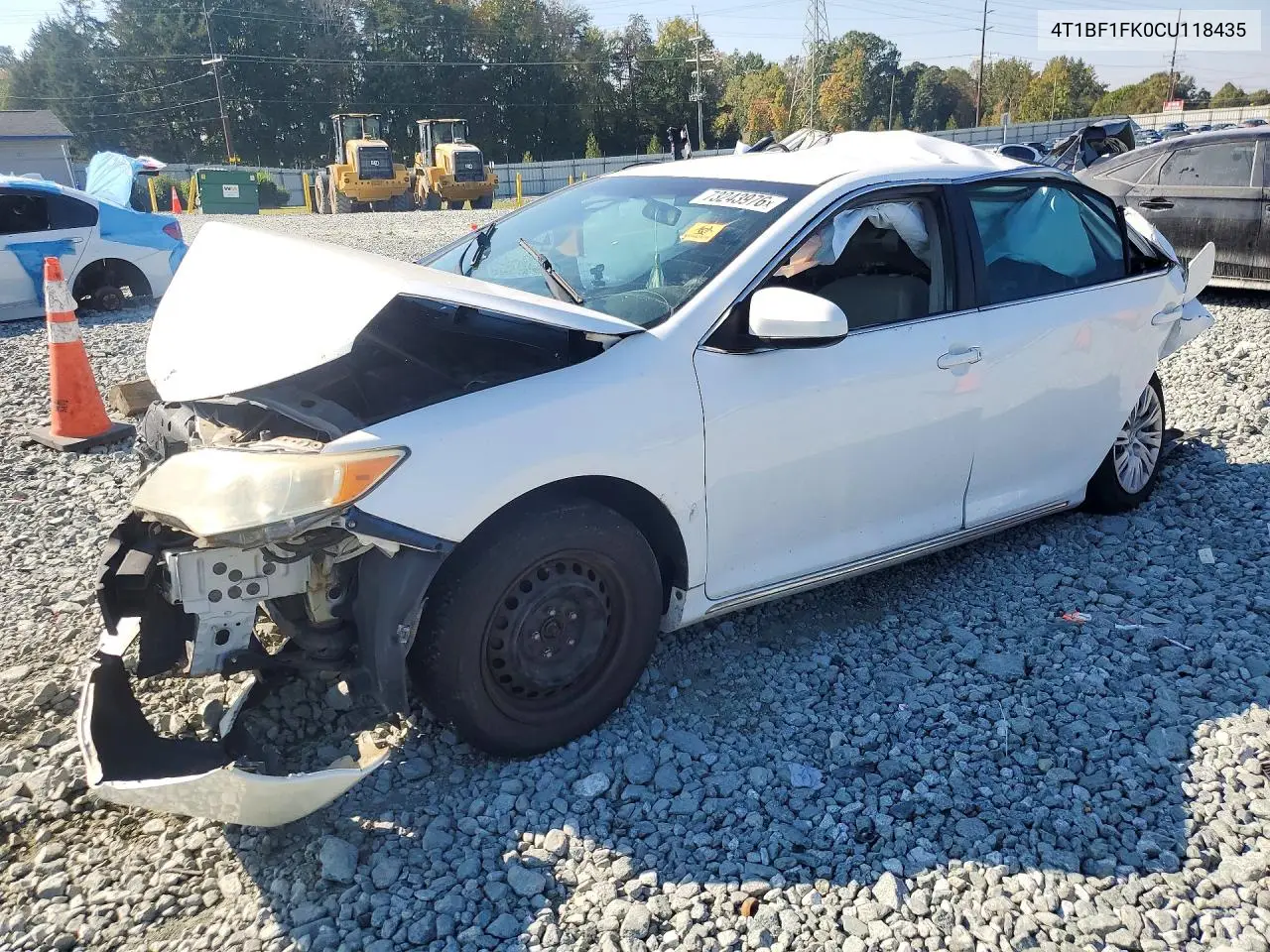 TOYOTA CAMRY 2012, VIN 4T1BF1FK0CU118435