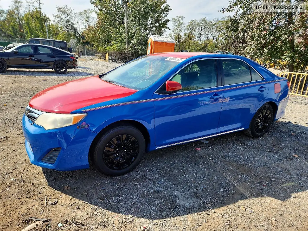 TOYOTA CAMRY 2012, VIN 4T4BF1FKXCR236840