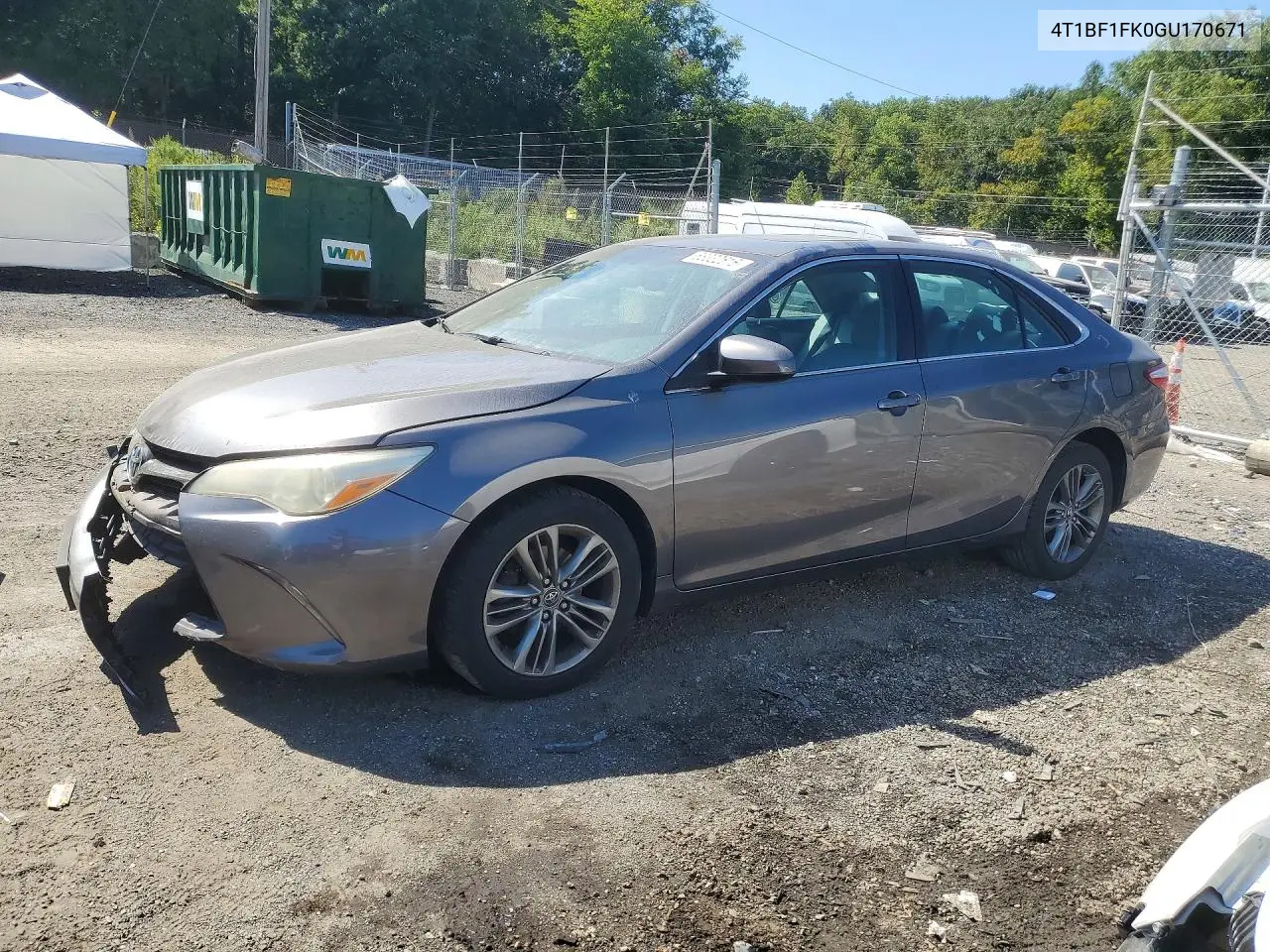 TOYOTA CAMRY 2016, VIN 4T1BF1FK0GU170671