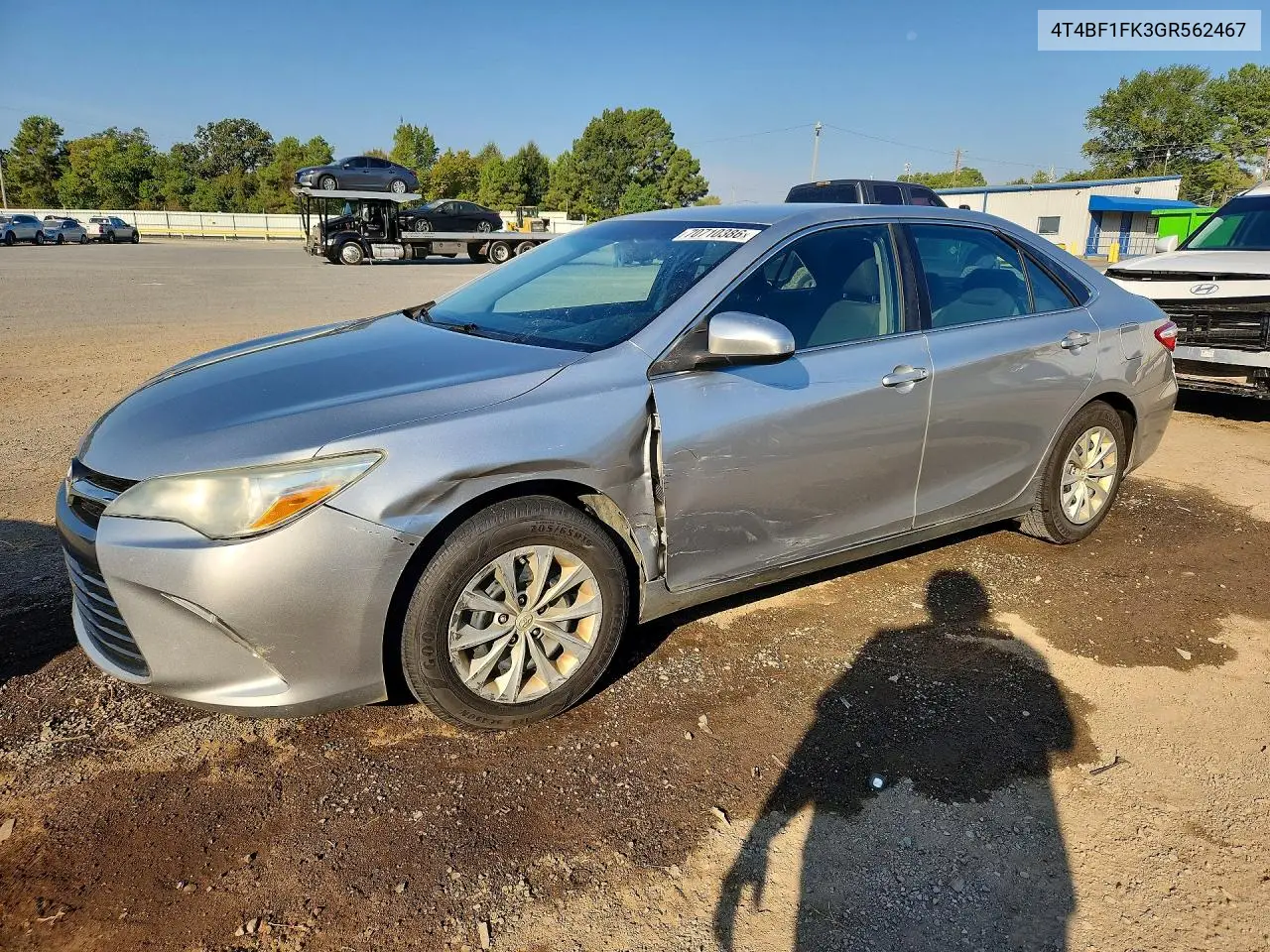 TOYOTA CAMRY 2016, VIN 4T4BF1FK3GR562467