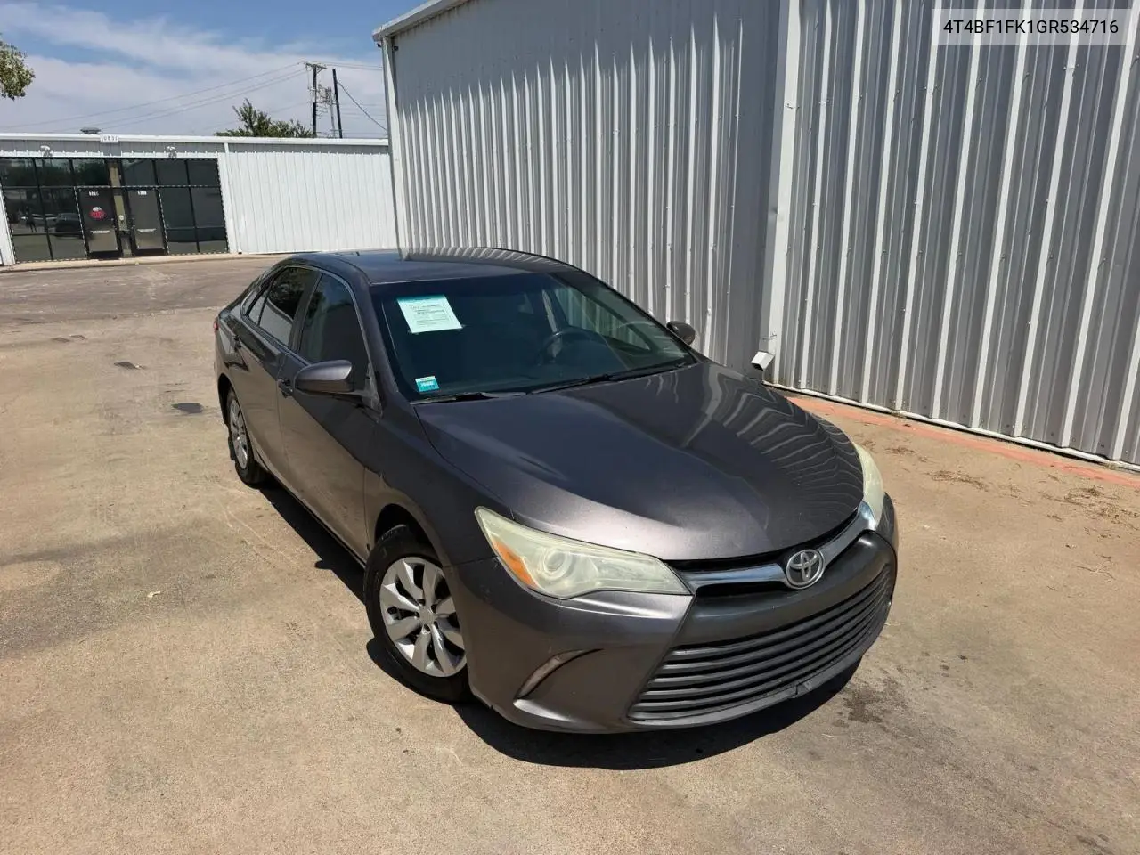TOYOTA CAMRY 2016, VIN 4T4BF1FK1GR534716