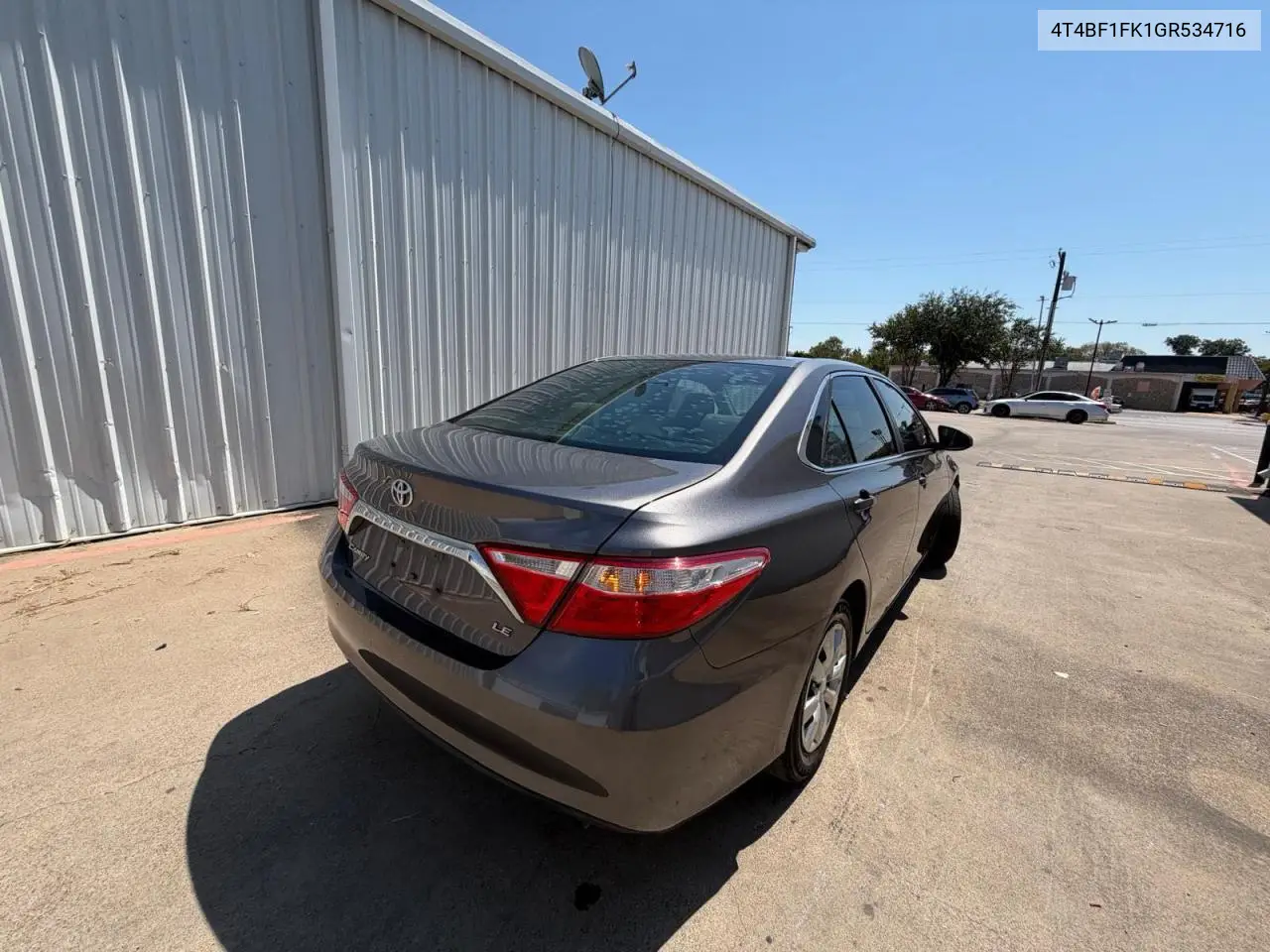 2016 TOYOTA CAMRY VIN 4T4BF1FK1GR534716 — фото 4