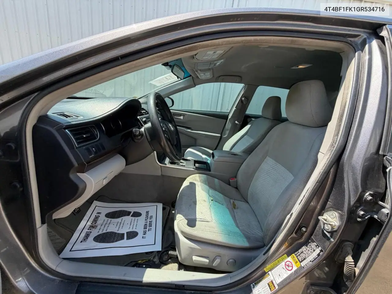 2016 TOYOTA CAMRY VIN 4T4BF1FK1GR534716 — фото 5