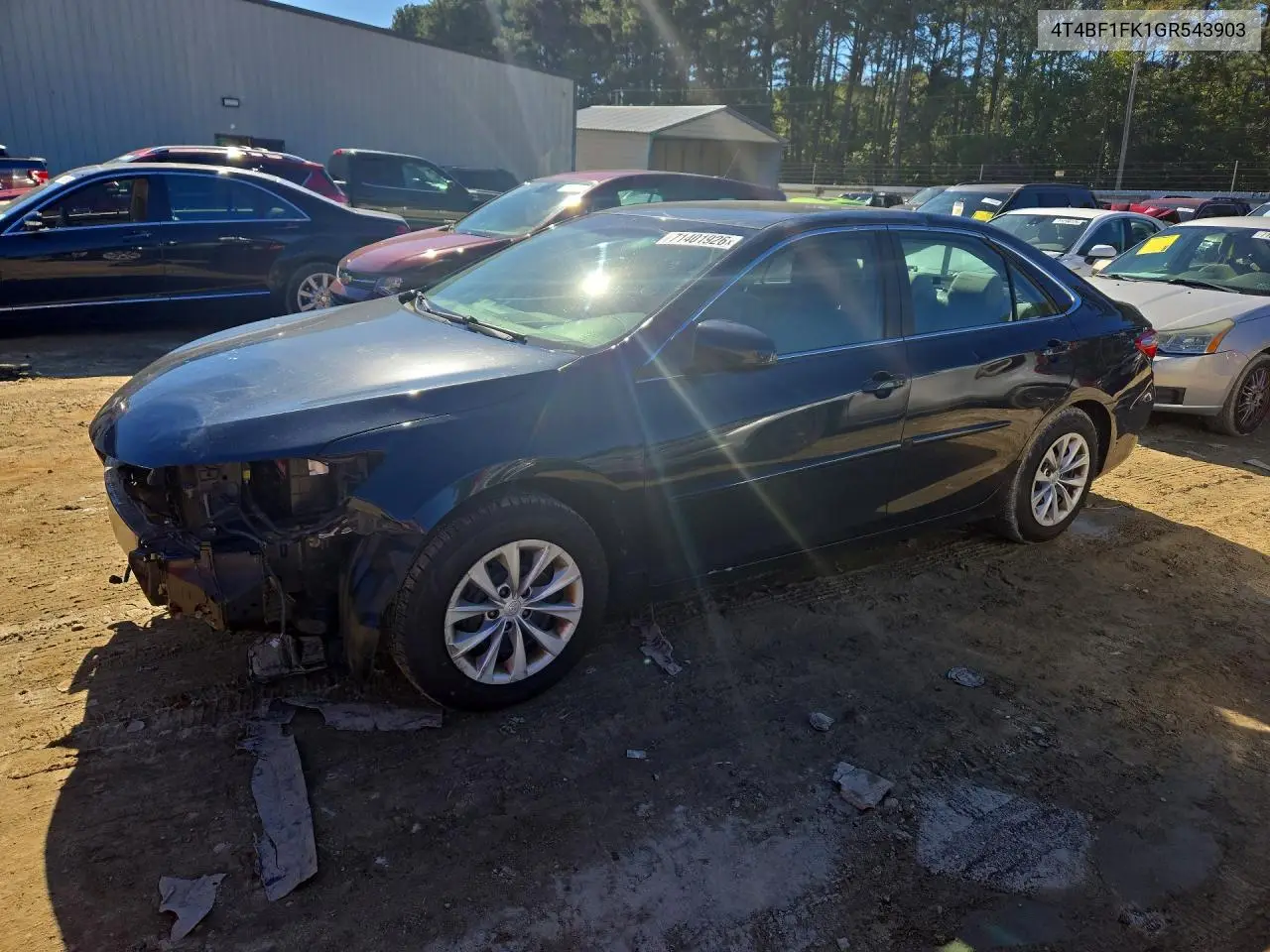 TOYOTA CAMRY 2016, VIN 4T4BF1FK1GR543903