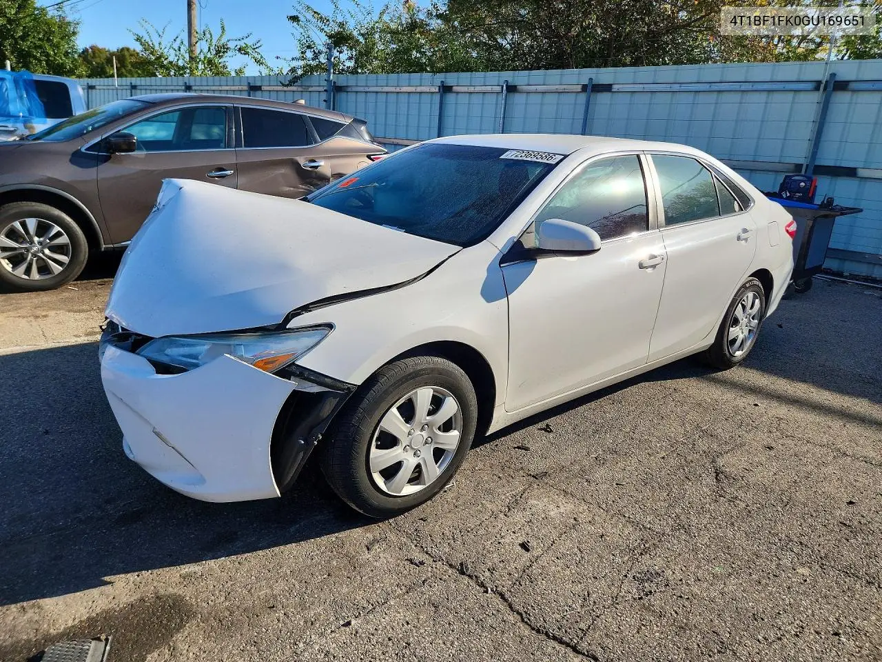 TOYOTA CAMRY 2016, VIN 4T1BF1FK0GU169651