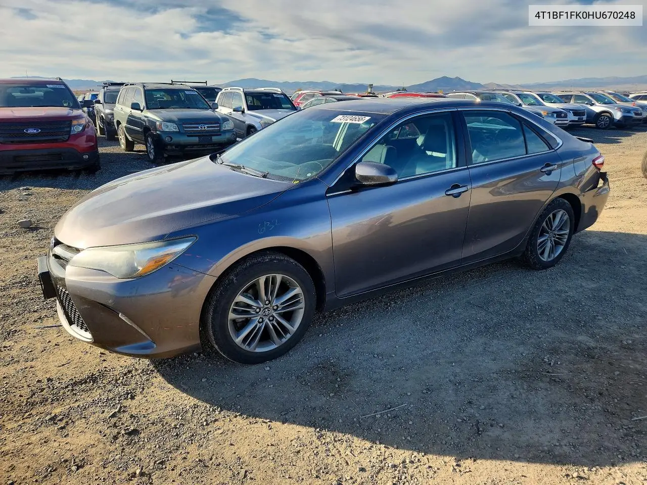 TOYOTA CAMRY 2017, VIN 4T1BF1FK0HU670248