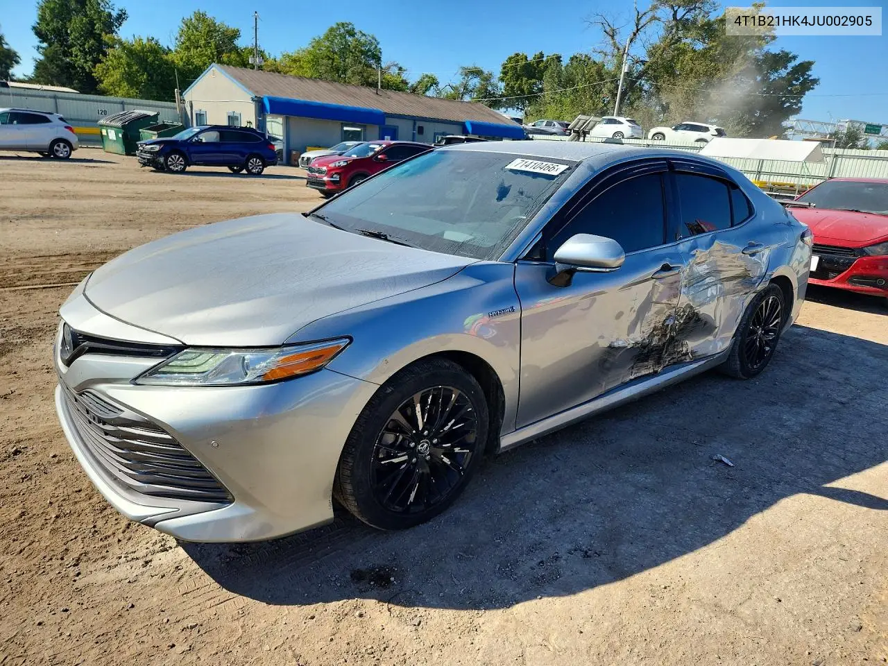 TOYOTA CAMRY 2018, VIN 4T1B21HK4JU002905