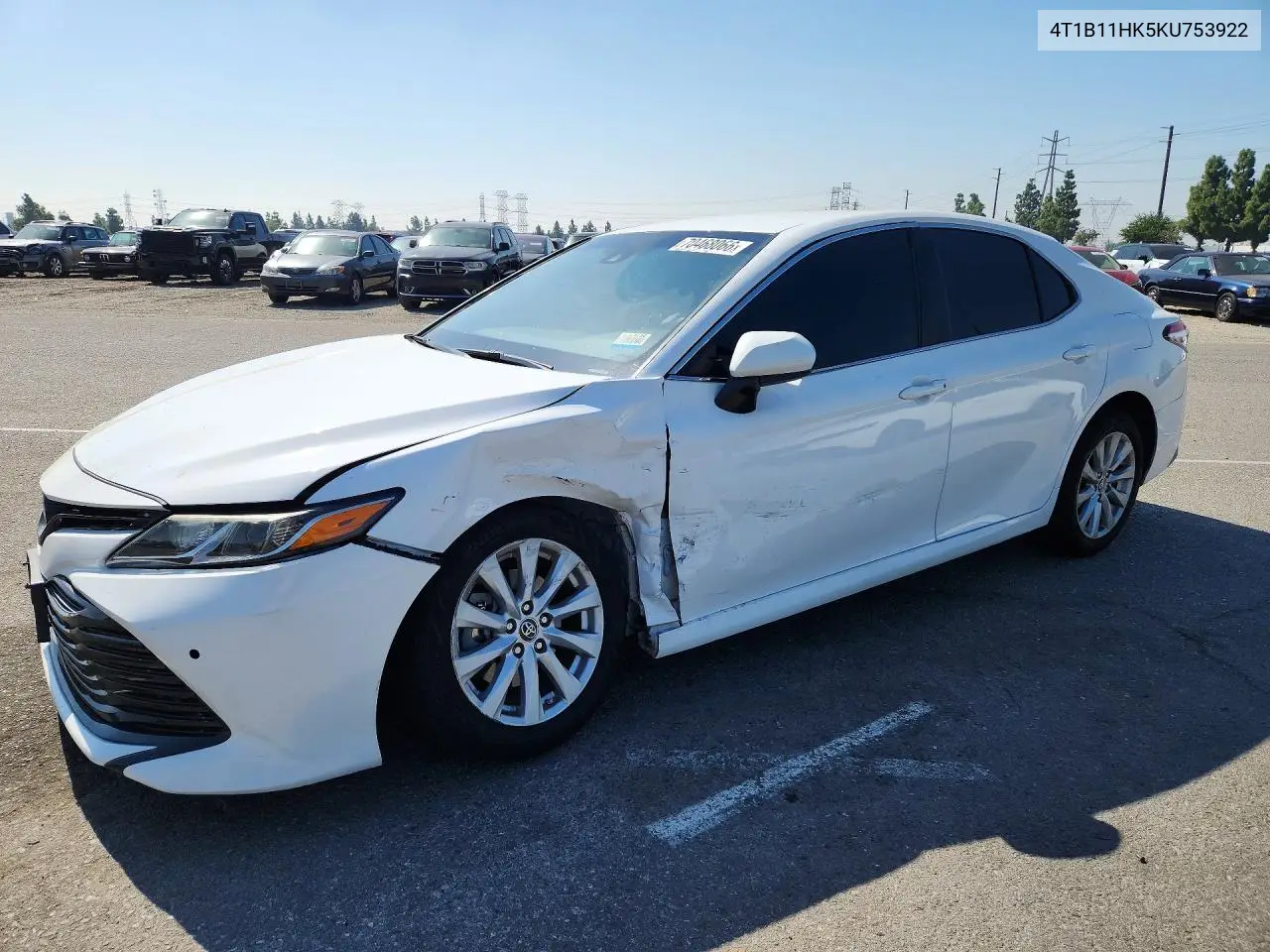 TOYOTA CAMRY 2019, VIN 4T1B11HK5KU753922