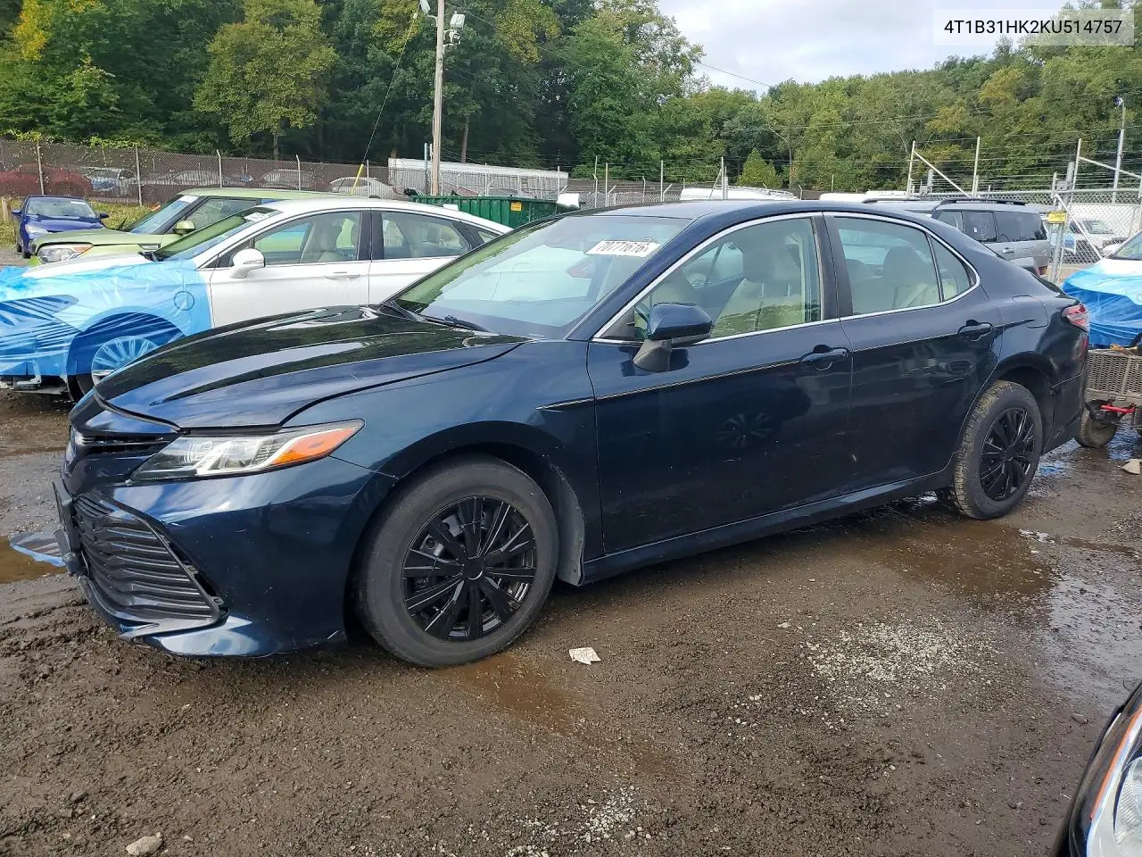TOYOTA CAMRY 2019, VIN 4T1B31HK2KU514757