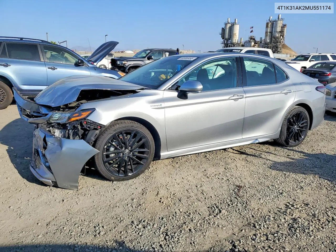 TOYOTA CAMRY 2021, VIN 4T1K31AK2MU551174