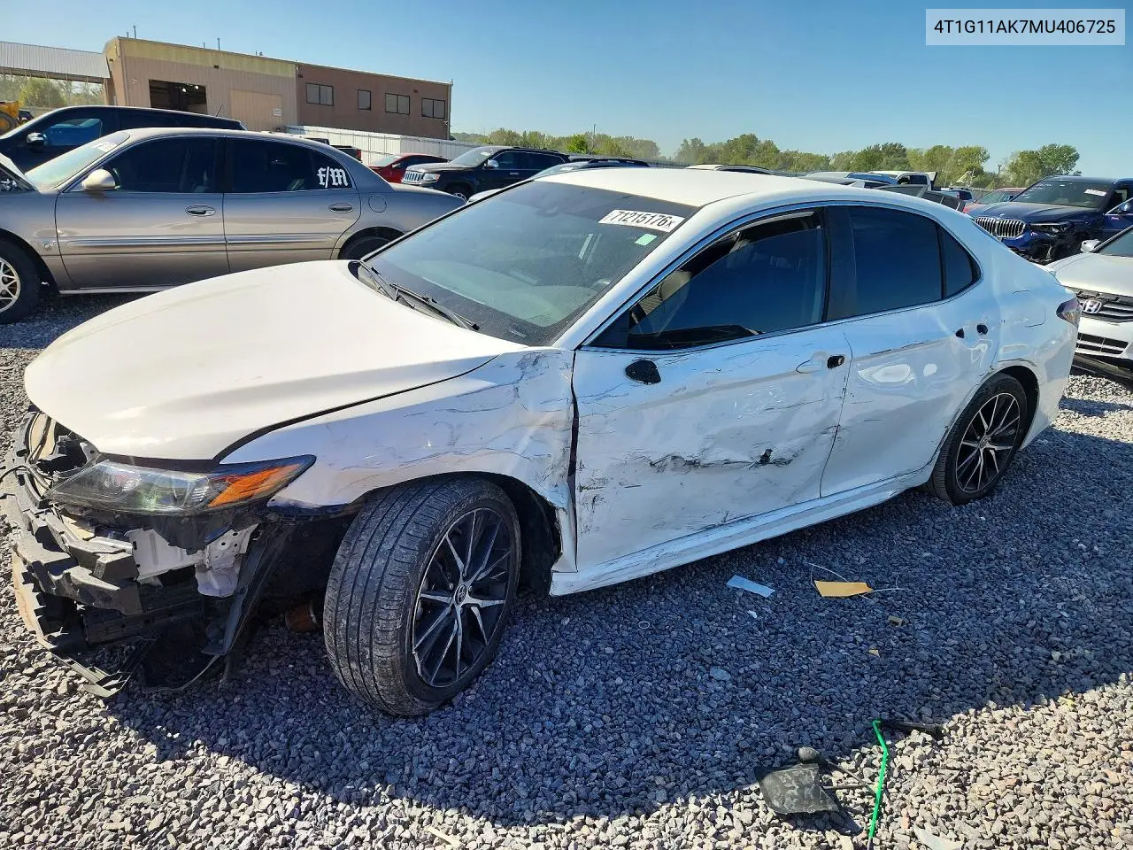 TOYOTA CAMRY 2021, VIN 4T1G11AK7MU406725