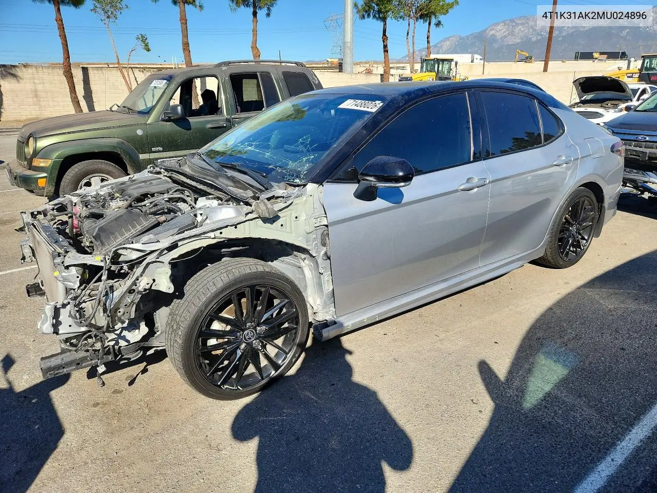 TOYOTA CAMRY 2021, VIN 4T1K31AK2MU024896
