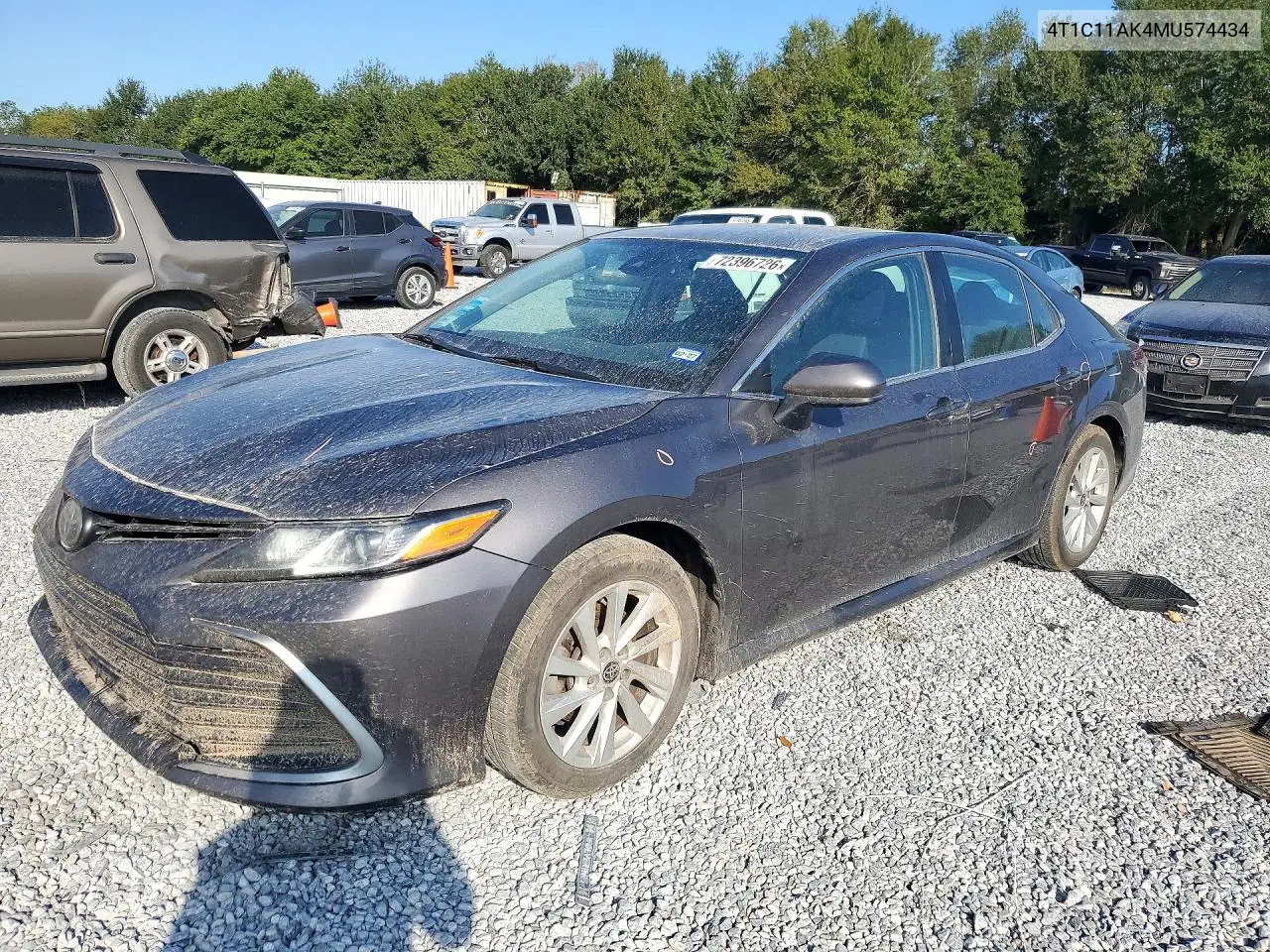 TOYOTA CAMRY 2021, VIN 4T1C11AK4MU574434