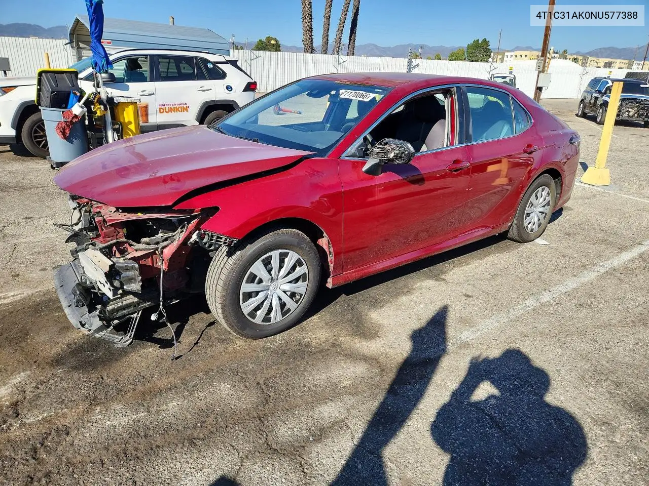 TOYOTA CAMRY 2022, VIN 4T1C31AK0NU577388