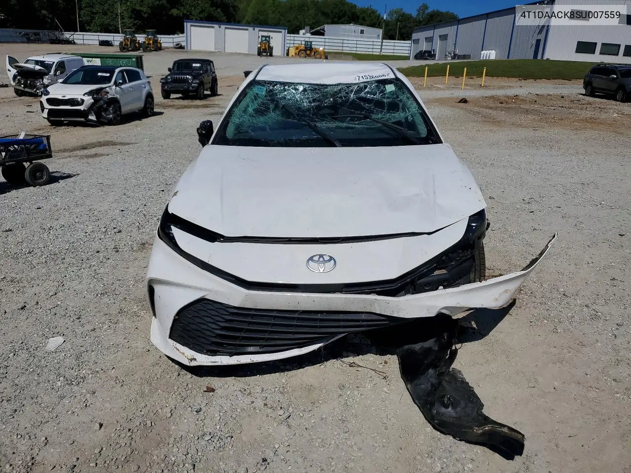 2025 TOYOTA CAMRY VIN 4T1DAACK8SU007559 — фото 5