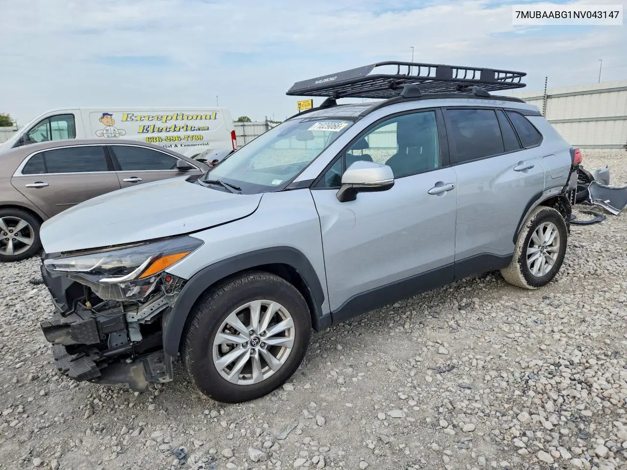 TOYOTA COROLLA CROSS 2022, VIN 7MUBAABG1NV043147