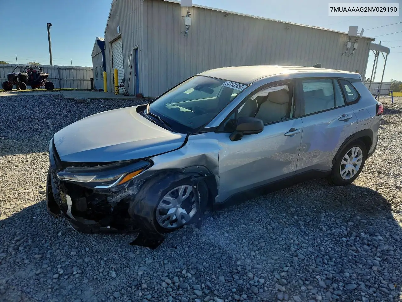 TOYOTA COROLLA CROSS 2022, VIN 7MUAAAAG2NV029190