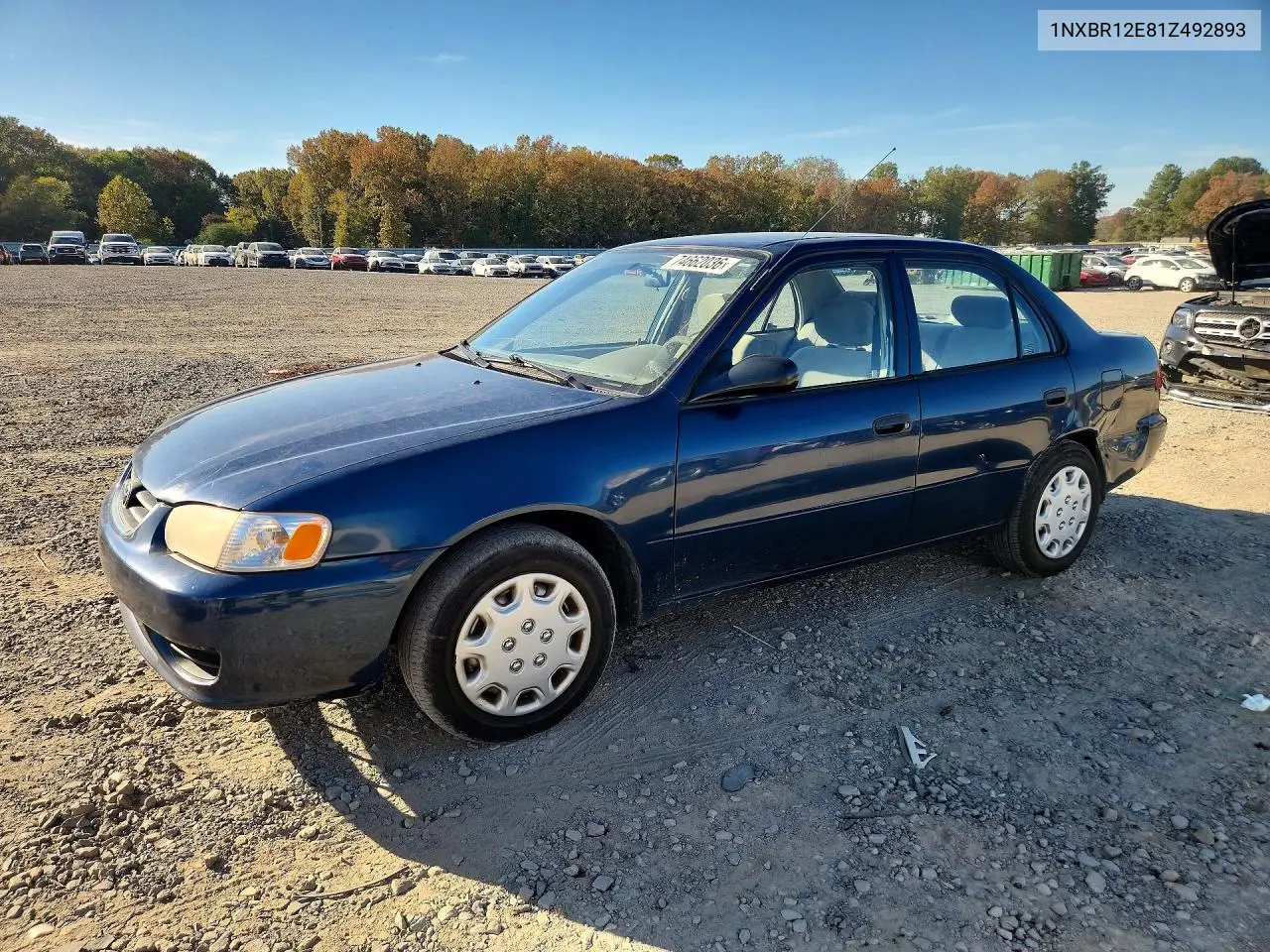 TOYOTA COROLLA 2001, VIN 1NXBR12E81Z492893