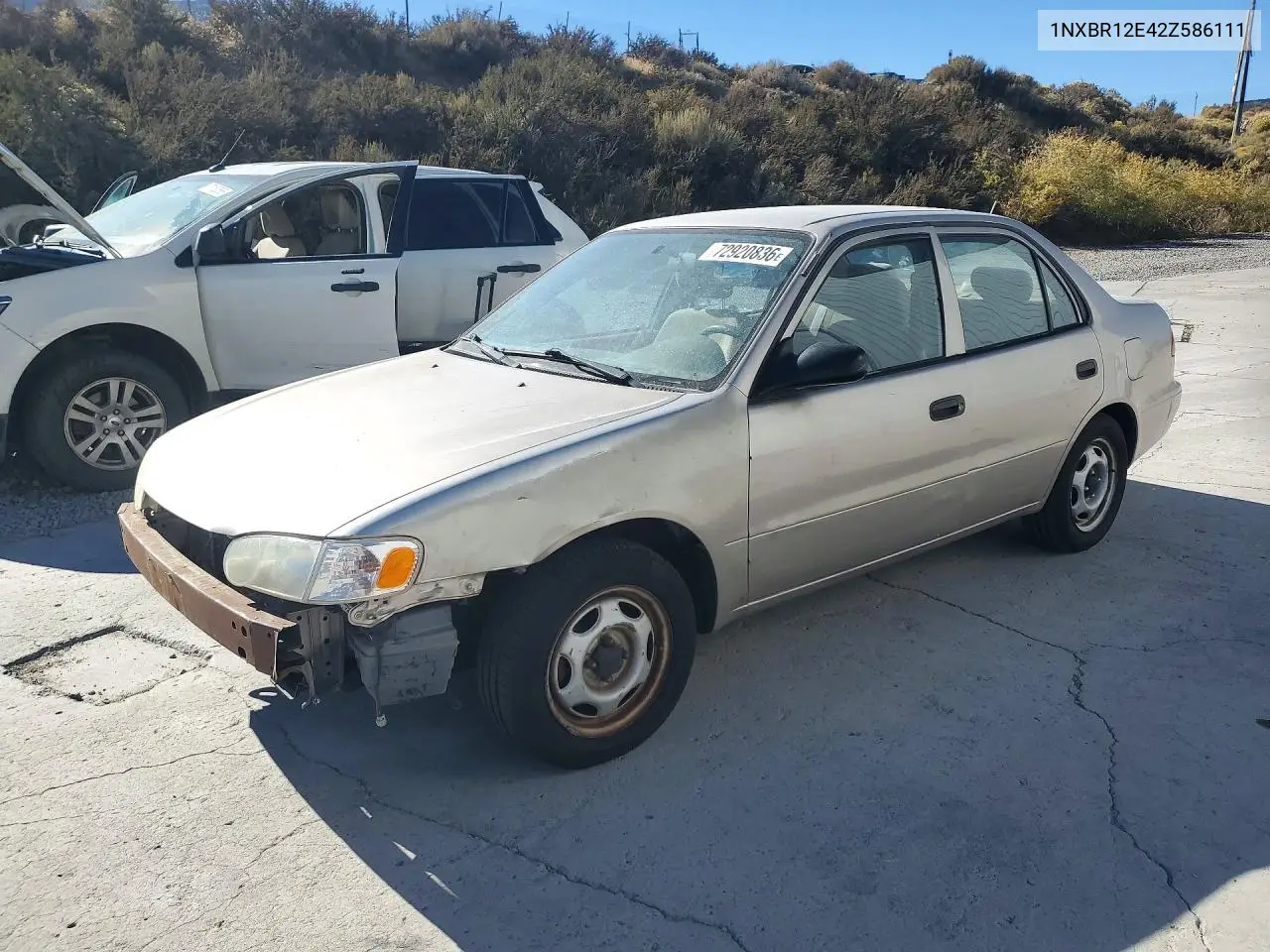 TOYOTA COROLLA 2002, VIN 1NXBR12E42Z586111