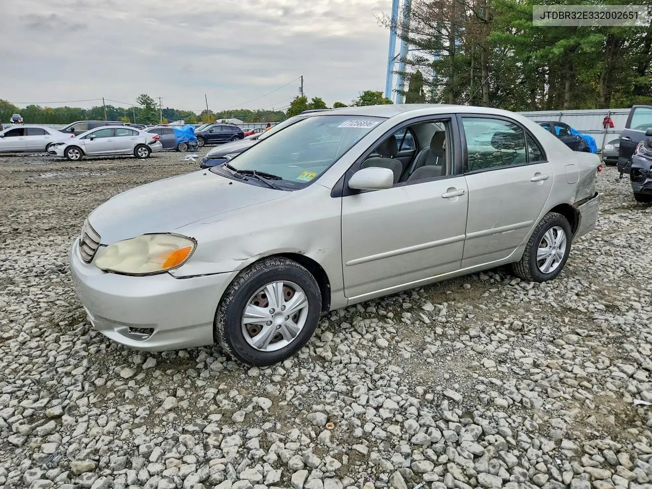 TOYOTA COROLLA 2003, VIN JTDBR32E332002651