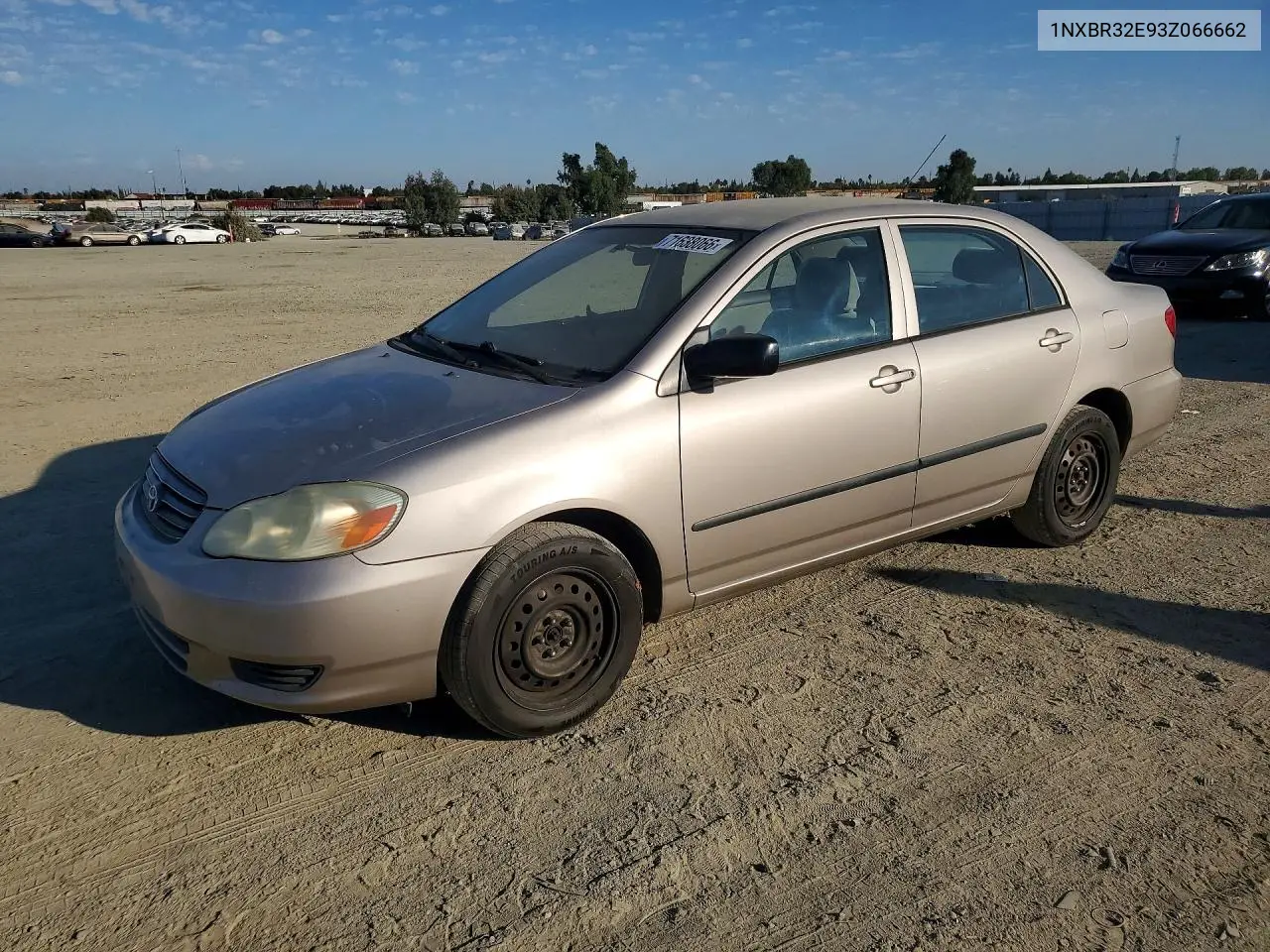 TOYOTA COROLLA 2003, VIN 1NXBR32E93Z066662