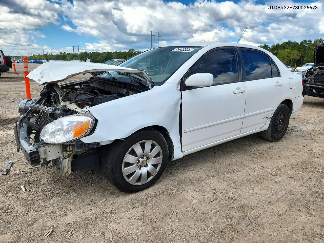 TOYOTA COROLLA 2003, VIN JTDBR32E730026673