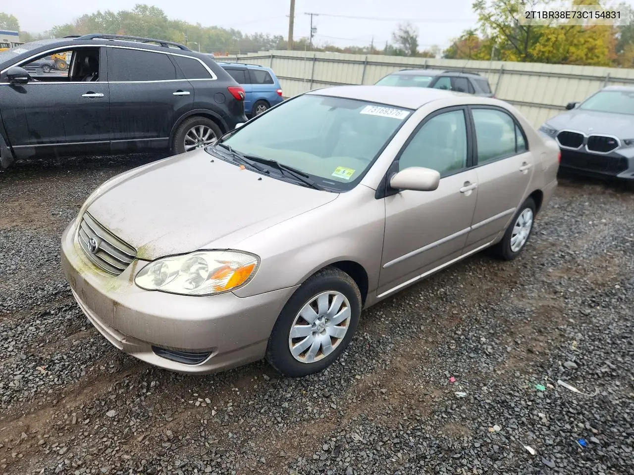 TOYOTA COROLLA 2003, VIN 2T1BR38E73C154831
