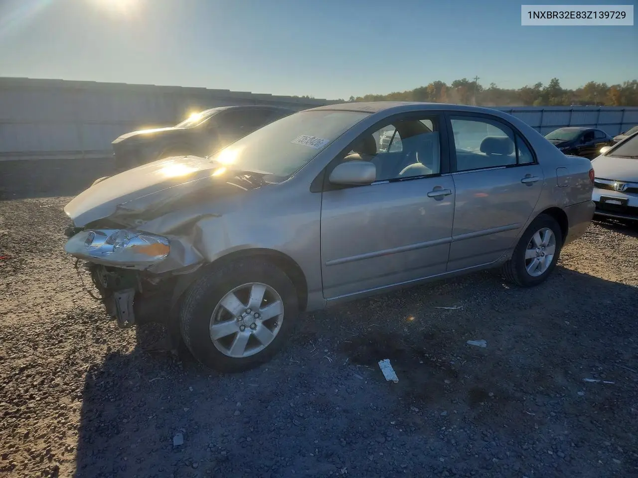 TOYOTA COROLLA 2003, VIN 1NXBR32E83Z139729