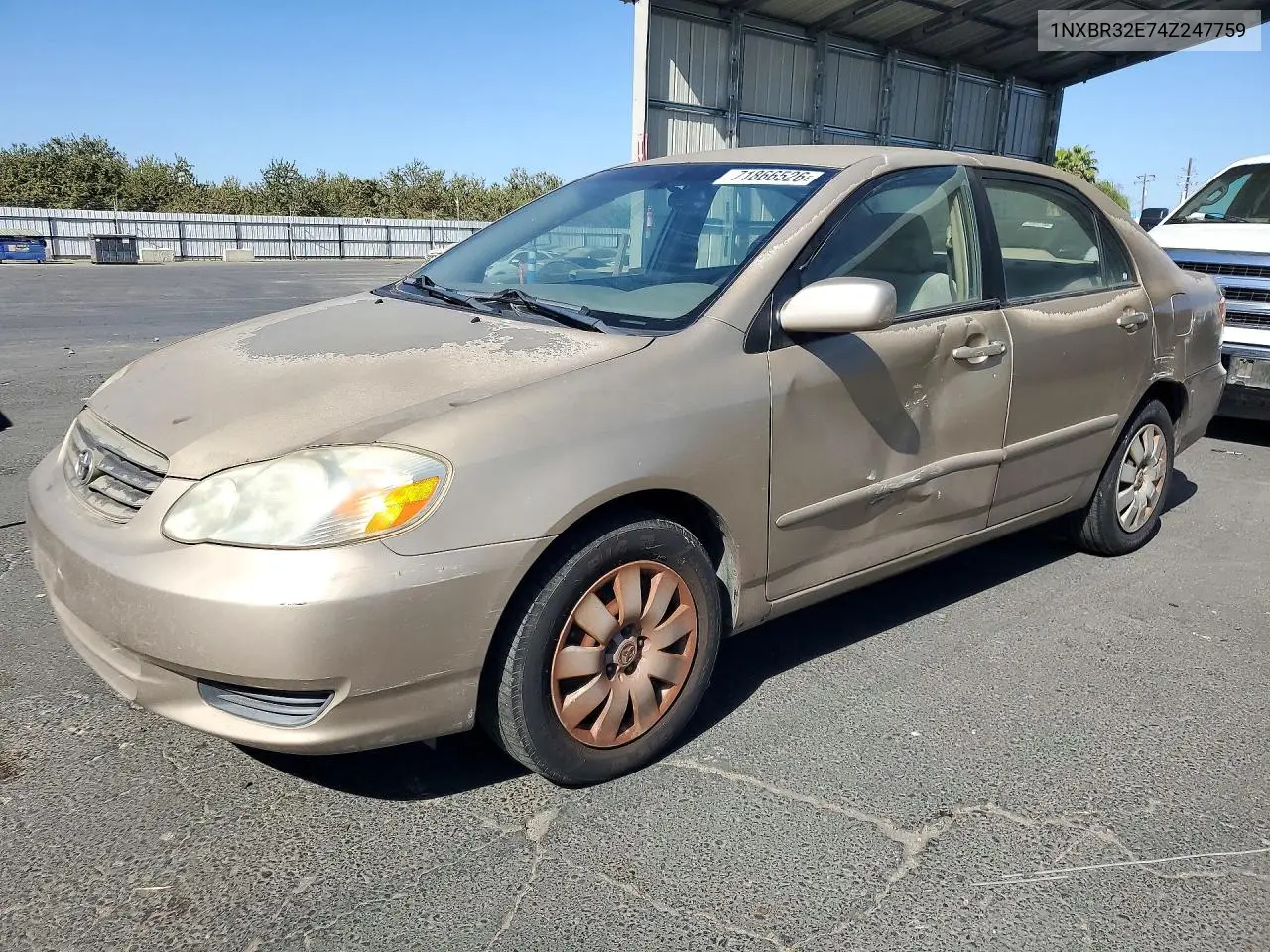 TOYOTA COROLLA 2004, VIN 1NXBR32E74Z247759