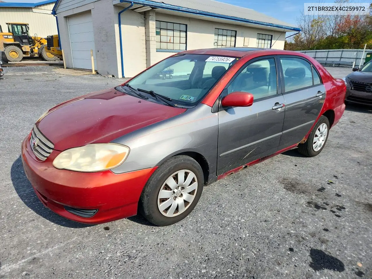 TOYOTA COROLLA 2004, VIN 2T1BR32EX4C259972