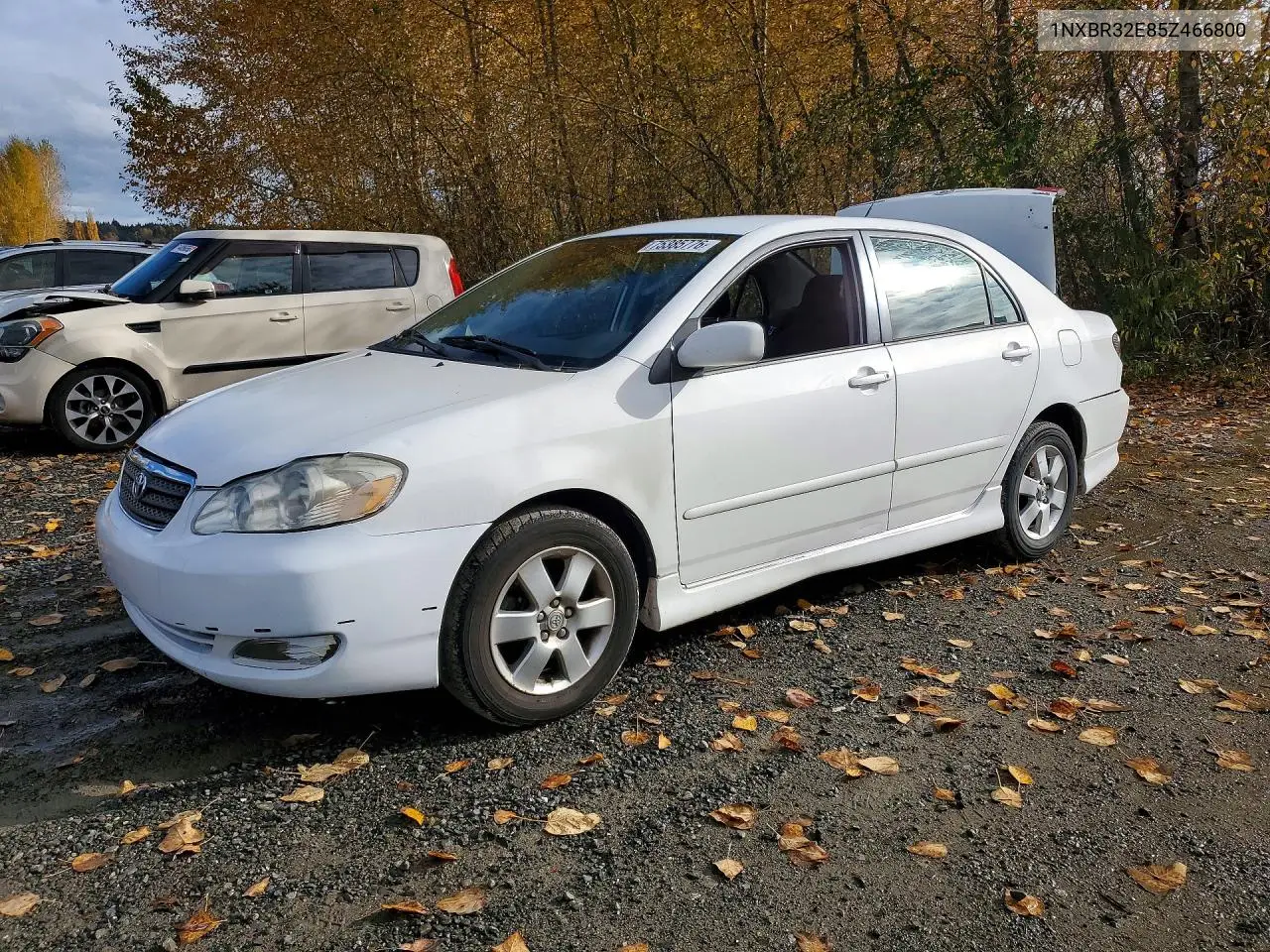 TOYOTA COROLLA 2005, VIN 1NXBR32E85Z466800